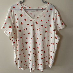 Strawberry printed t-shirt NWT